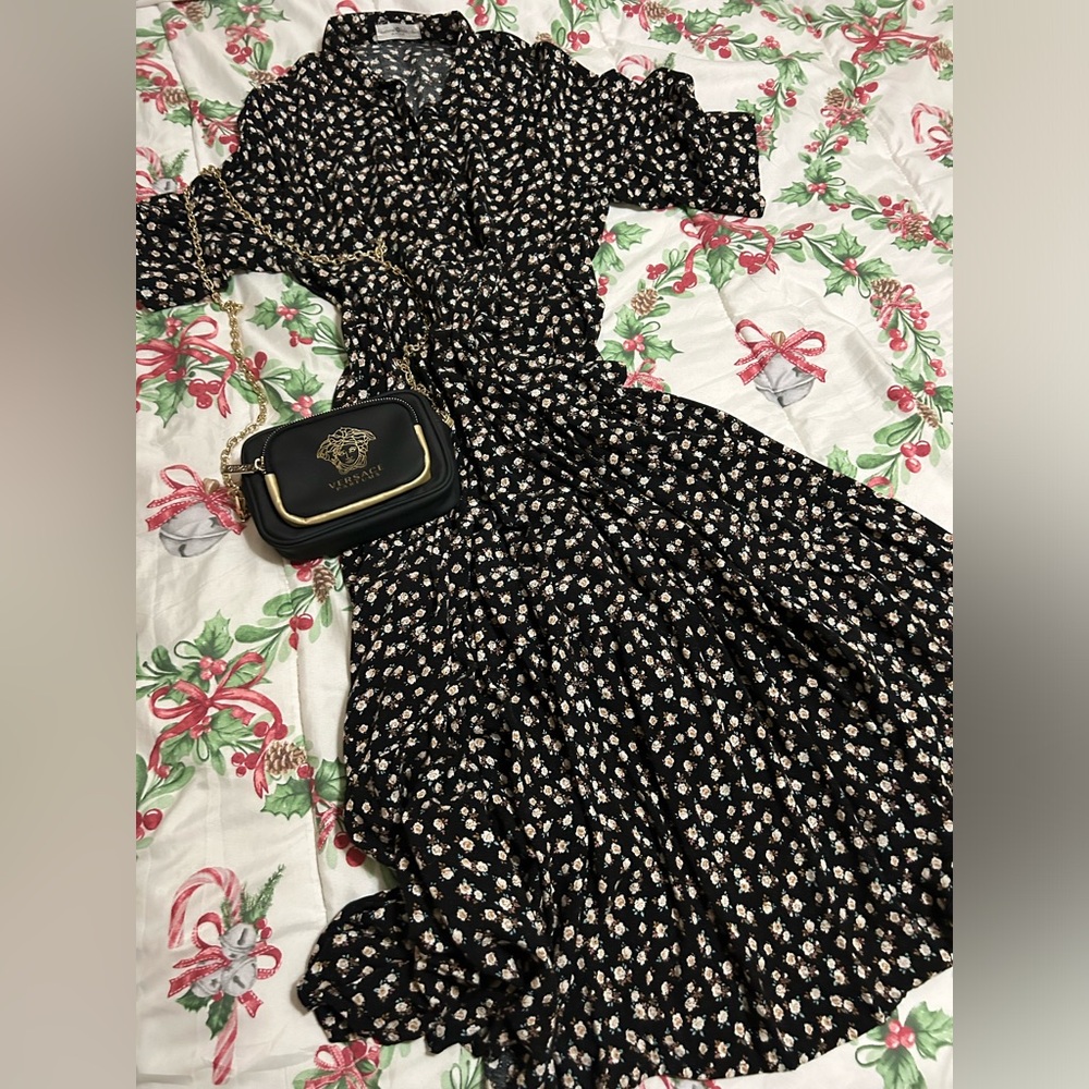 NATURAL LIFE Black Floral Maxi Dress